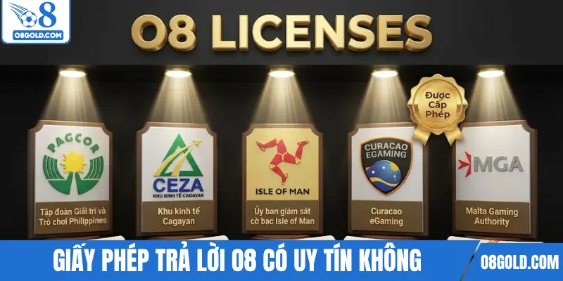 Giấy phép hợp pháp trả lời O8 có uy tín không
