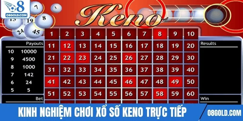 Một số kinh nghiệm chơi xổ số keno trực tiếp